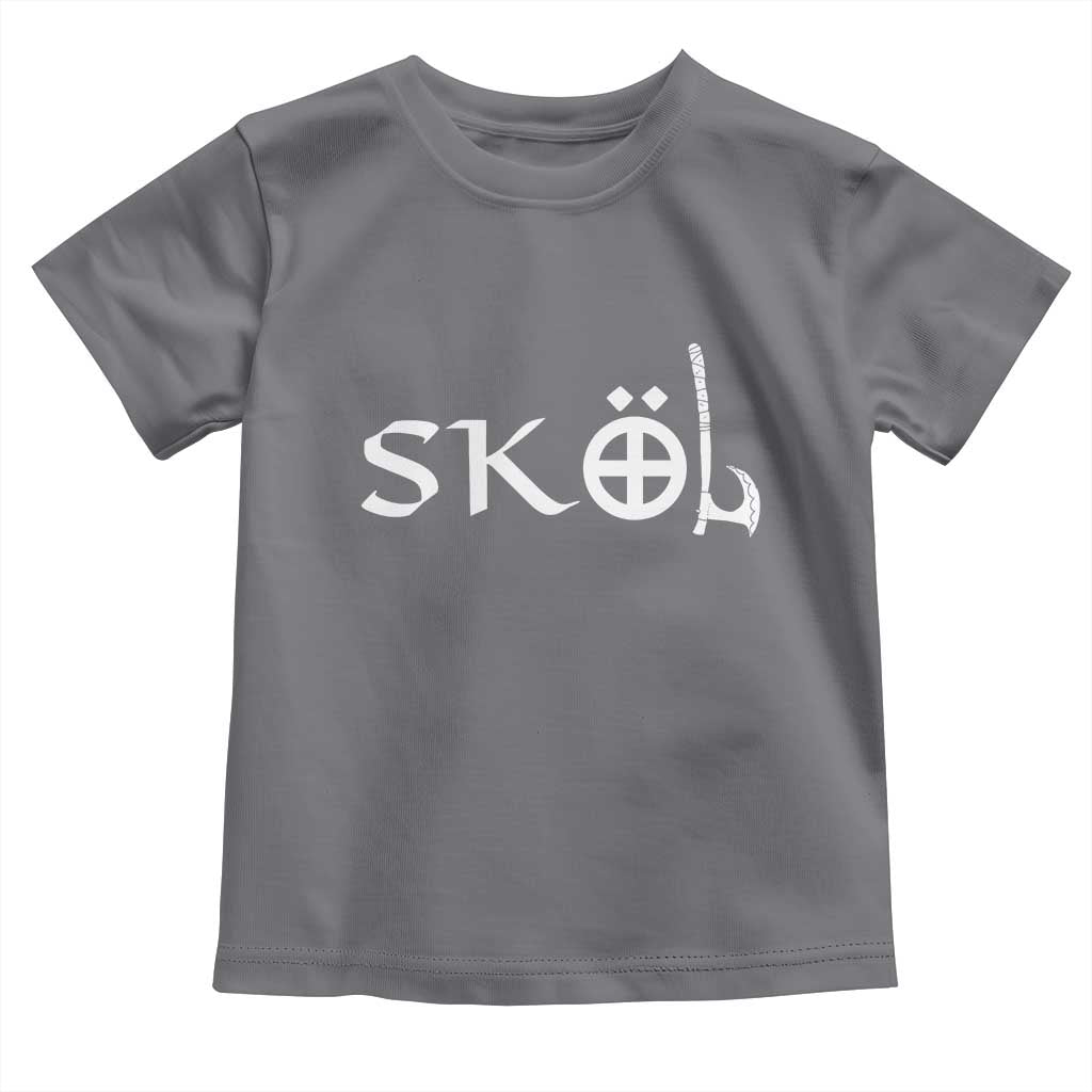 Skol Viking Heritage Axe Nordic Scandinavian Warrior Toddler T Shirt TS11 Charcoal Print Your Wear