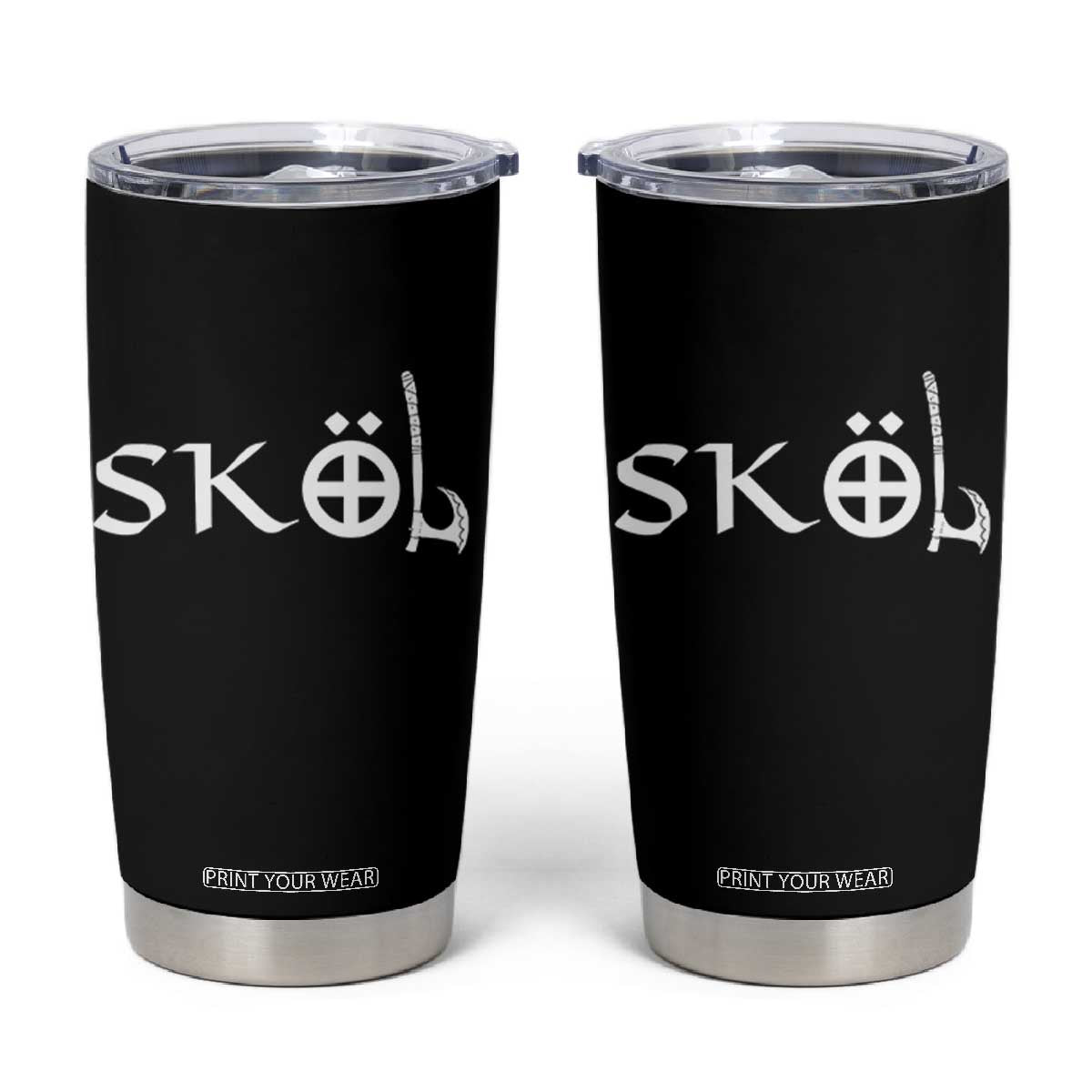 Nordic Scandinavian Heritage Tumbler Cup Viking Warrior Axe Helmet TS11 Black Print Your Wear