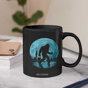 Funny Bigfoot Fishing Night Stroll Full Moon Coffee Mug TS11 Print Your Wear
