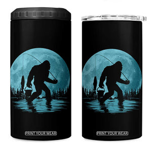 Funny Bigfoot Fishing Night Stroll Full Moon 4 in 1 Can Cooler Tumbler TS11 One Size: 16 oz Black Print Your Wear