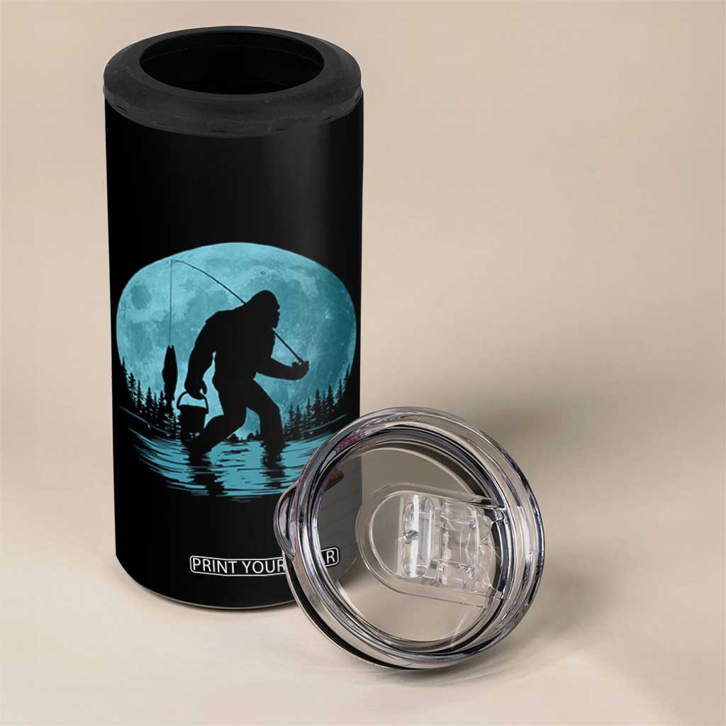 Funny Bigfoot Fishing Night Stroll Full Moon 4 in 1 Can Cooler Tumbler TS11 Print Your Wear