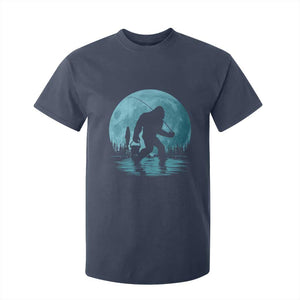 Funny Bigfoot Fishing Night Stroll Full Moon T Shirt For Kid - Print Your Wear