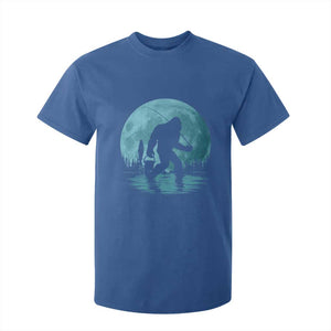 Funny Bigfoot Fishing Night Stroll Full Moon T Shirt For Kid - Print Your Wear
