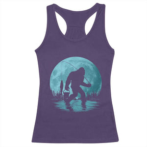 Funny Bigfoot Fishing Night Stroll Full Moon Racerback Tank Top TS11 Purple Print Your Wear