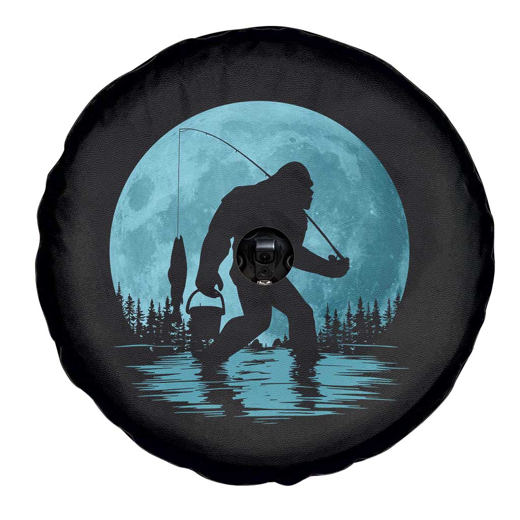 Funny Bigfoot Fishing Night Stroll Full Moon Spare Tire Cover TS11 Print Your Wear