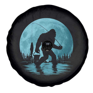 Funny Bigfoot Fishing Night Stroll Full Moon Spare Tire Cover TS11 Print Your Wear