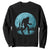 Funny Bigfoot Fishing Night Stroll Full Moon Sweatshirt - Print Your Wear