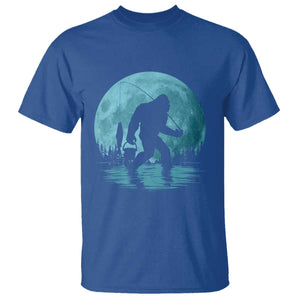 Funny Bigfoot Fishing Night Stroll Full Moon T Shirt - Print Your Wear