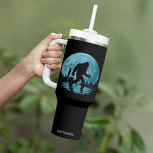 Funny Bigfoot Fishing Night Stroll Full Moon Tumbler With Handle TS11 Print Your Wear
