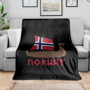 Boat Norwegian Flag Norway Viking Ship Norway Throw Blanket TS11 Print Your Wear