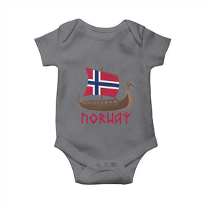 Boat Norwegian Flag Norway Viking Ship Norway Baby Onesie TS11 Charcoal Print Your Wear