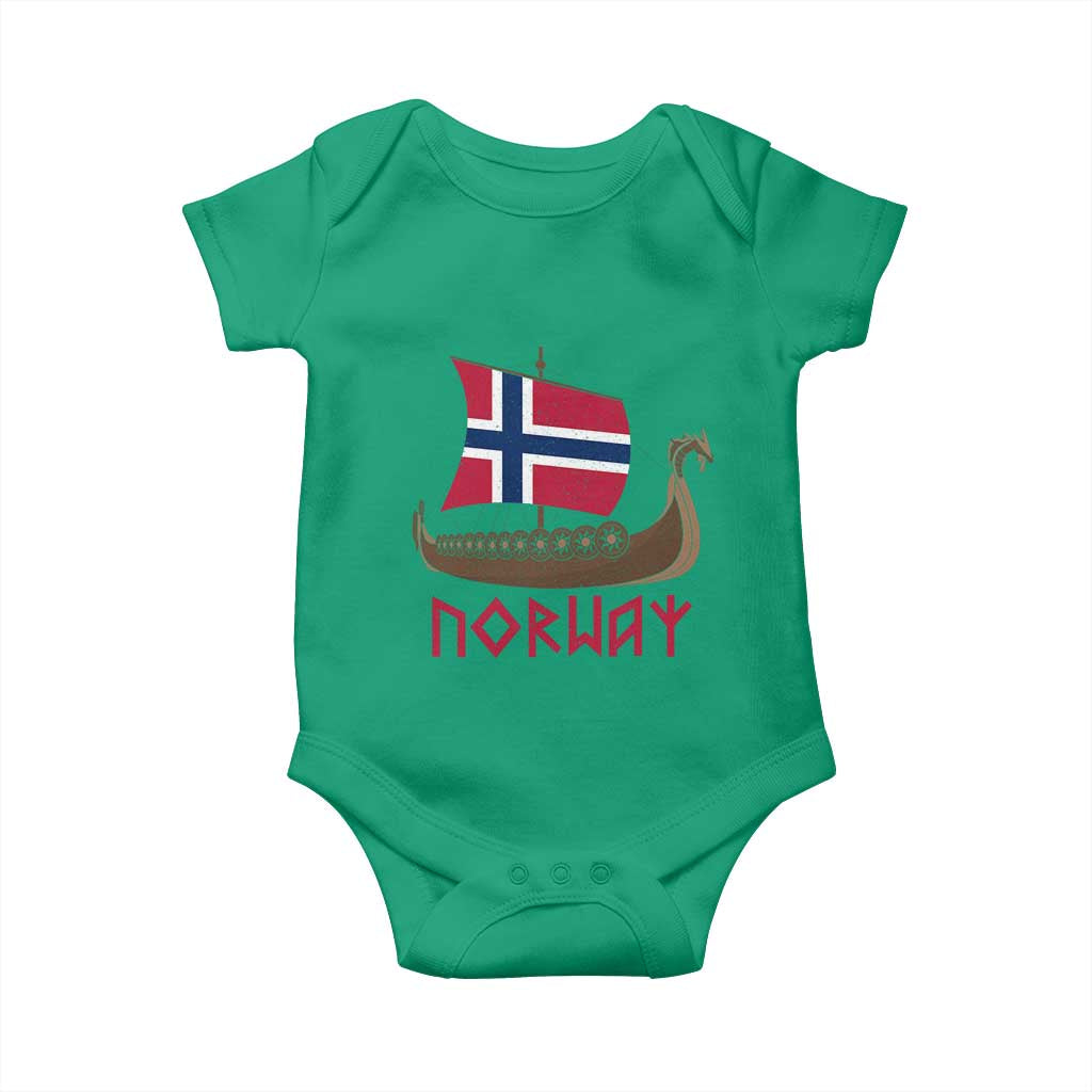 Boat Norwegian Flag Norway Viking Ship Norway Baby Onesie TS11 Irish Green Print Your Wear