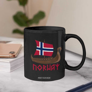 Boat Norwegian Flag Norway Viking Ship Norway Coffee Mug TS11 Print Your Wear