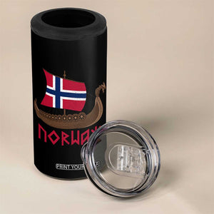 Boat Norwegian Flag Norway Viking Ship Norway 4 in 1 Can Cooler Tumbler TS11 Print Your Wear