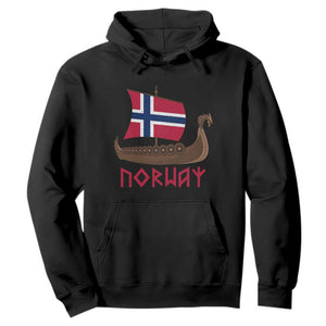 Boat Norwegian Flag Norway Viking Ship Norway Hoodie TS11 Black Print Your Wear