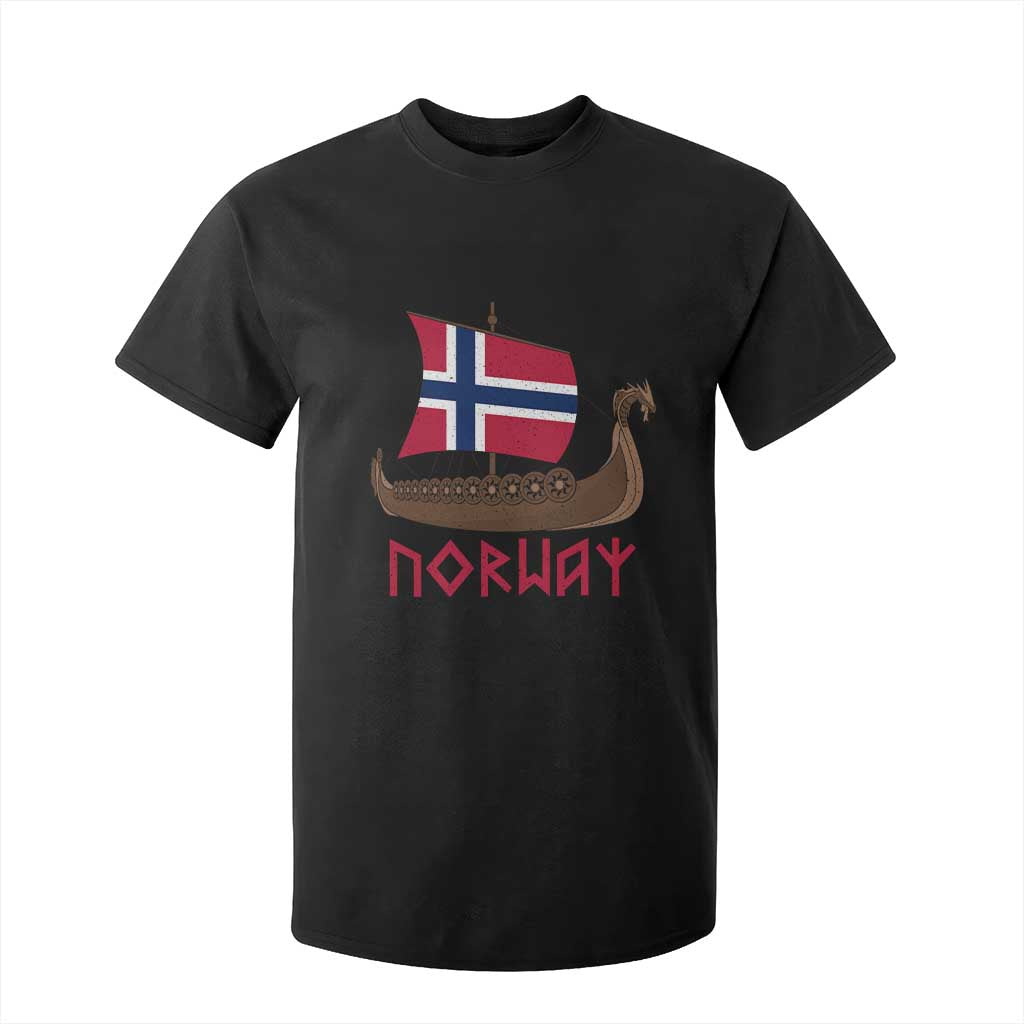 Boat Norwegian Flag Norway Viking Ship Norway T Shirt For Kid TS11 Black Print Your Wear