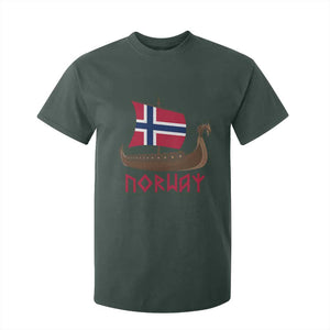 Boat Norwegian Flag Norway Viking Ship Norway T Shirt For Kid TS11 Dark Forest Green Print Your Wear
