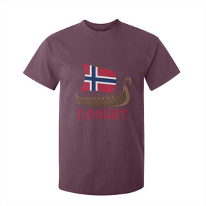 Boat Norwegian Flag Norway Viking Ship Norway T Shirt For Kid TS11 Maroon Print Your Wear