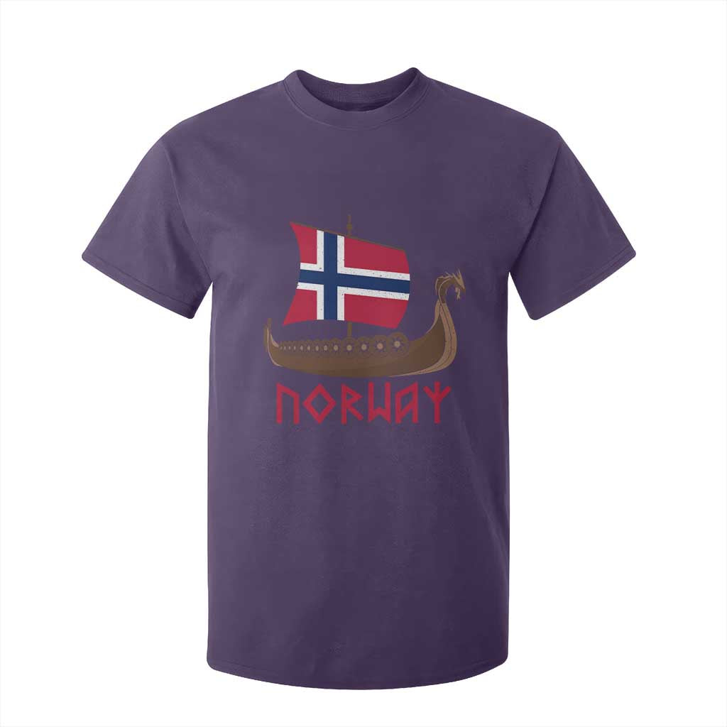 Boat Norwegian Flag Norway Viking Ship Norway T Shirt For Kid TS11 Purple Print Your Wear