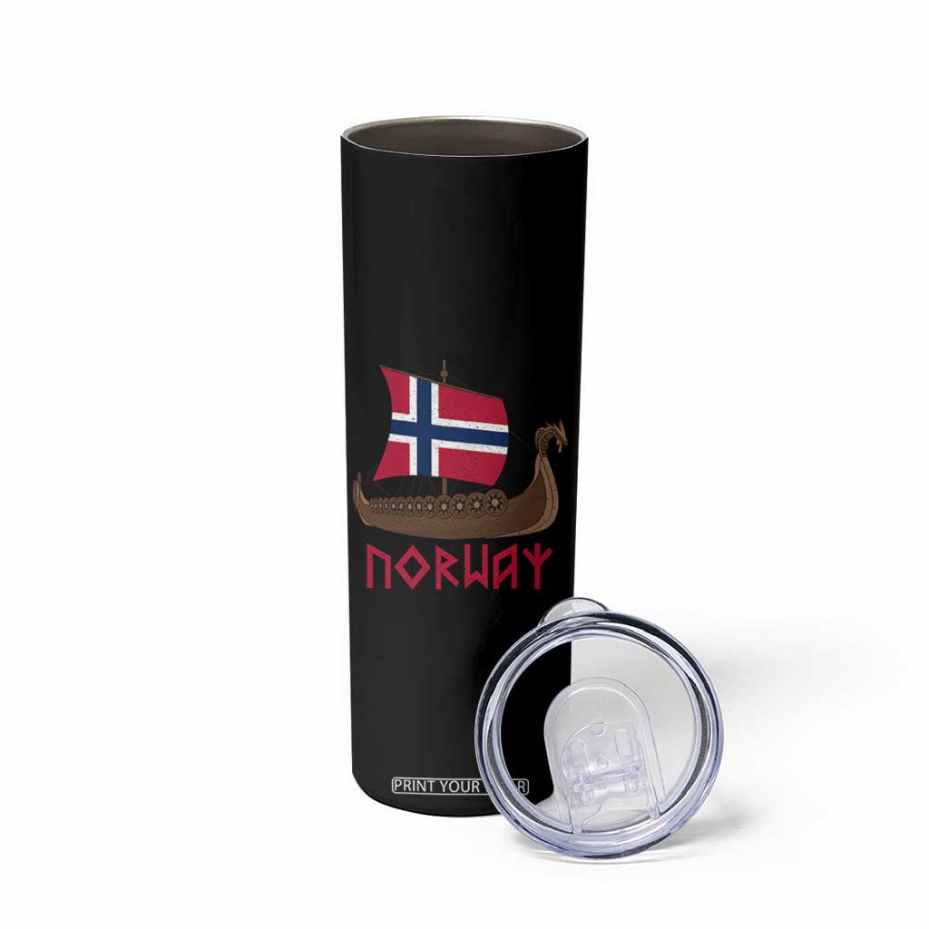 Boat Norwegian Flag Norway Viking Ship Norway Skinny Tumbler TS11 Print Your Wear