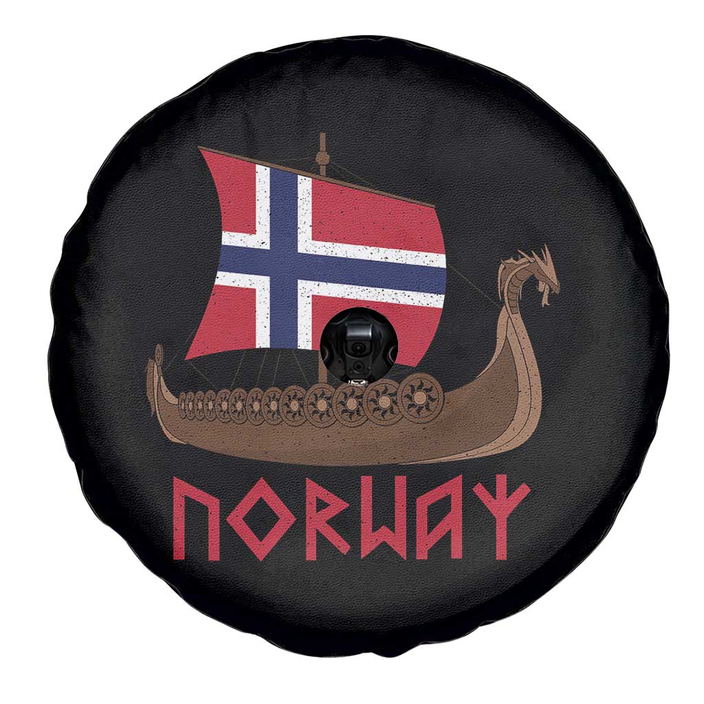 Boat Norwegian Flag Norway Viking Ship Norway Spare Tire Cover TS11 Print Your Wear
