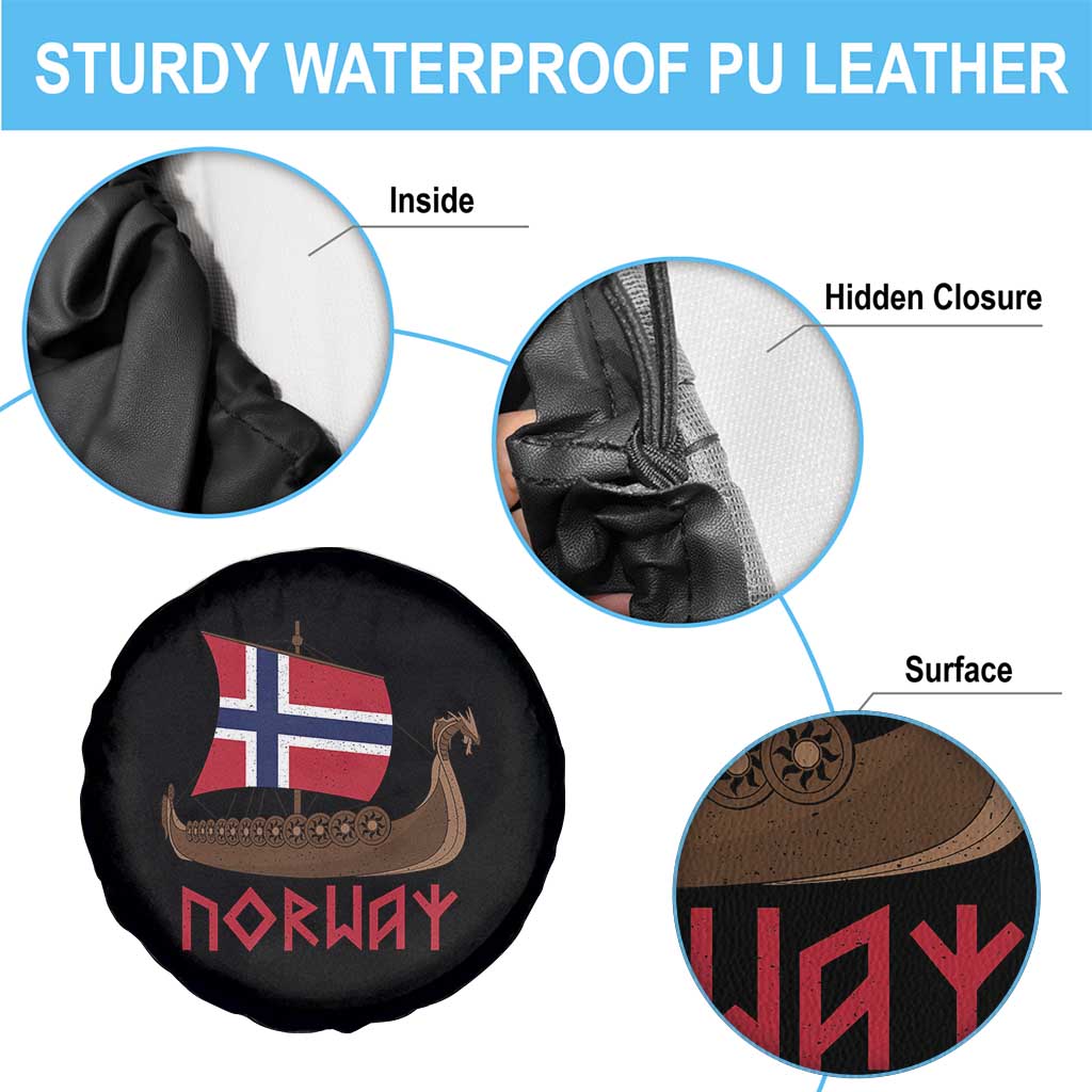 Boat Norwegian Flag Norway Viking Ship Norway Spare Tire Cover TS11 Print Your Wear