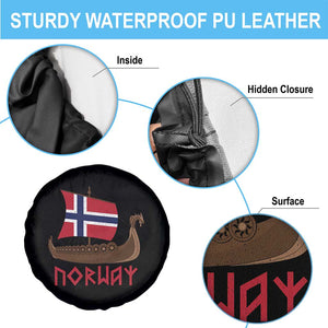 Boat Norwegian Flag Norway Viking Ship Norway Spare Tire Cover TS11 Print Your Wear