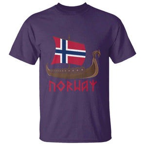 Boat Norwegian Flag Norway Viking Ship Norway T Shirt TS11 Purple Print Your Wear