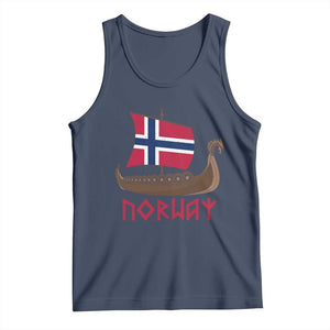 Boat Norwegian Flag Norway Viking Ship Norway Tank Top TS11 Navy Print Your Wear