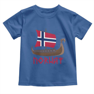 Boat Norwegian Flag Norway Viking Ship Norway Toddler T Shirt TS11 Royal Blue Print Your Wear