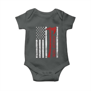 American Viking Baby Onesie Norse Mythology Axe USA Flag TS11 Dark Heather Print Your Wear