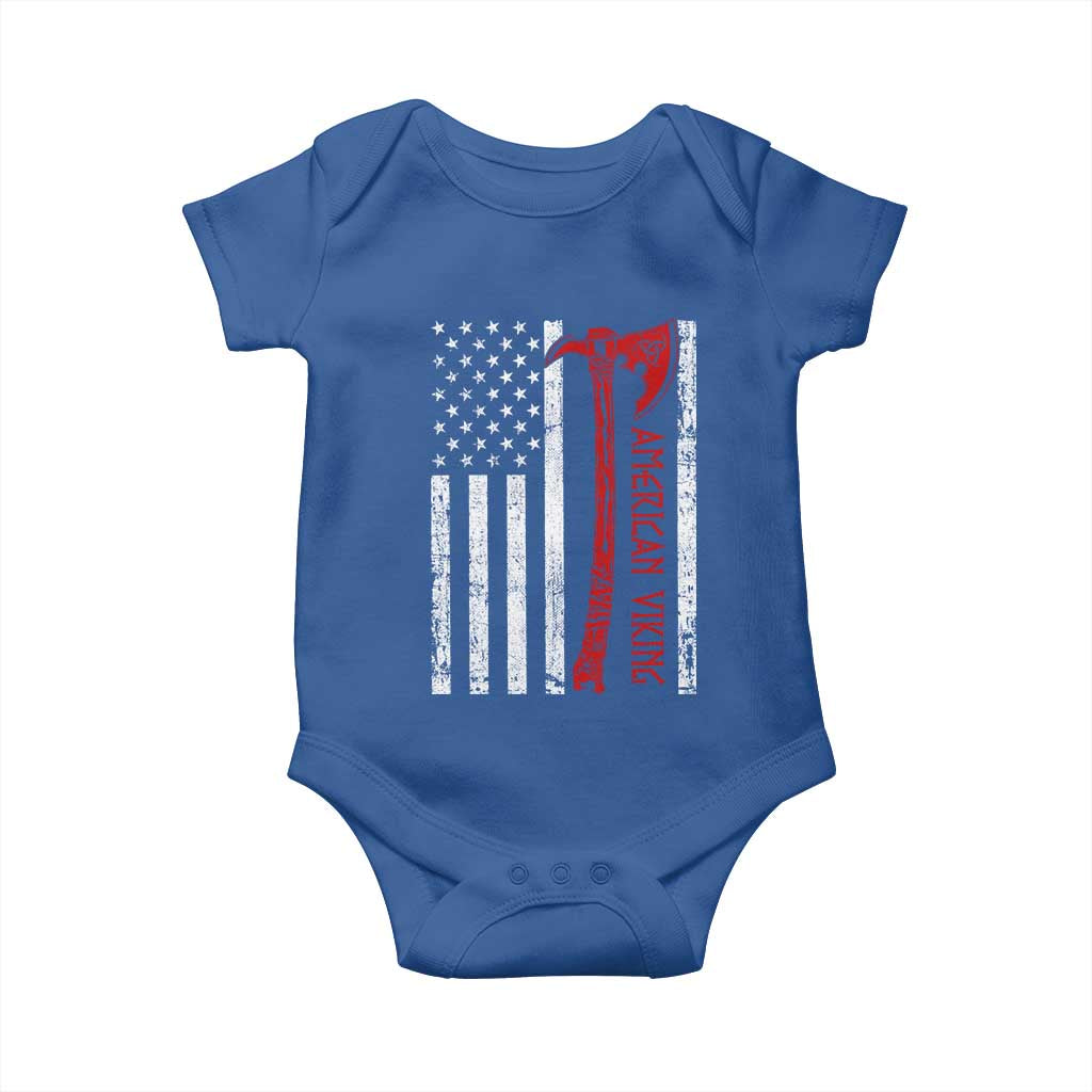 American Viking Baby Onesie Norse Mythology Axe USA Flag TS11 Royal Blue Print Your Wear