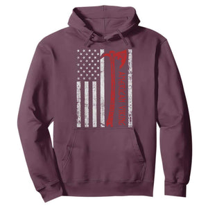 American Viking Hoodie Norse Mythology Axe USA Flag TS11 Maroon Print Your Wear
