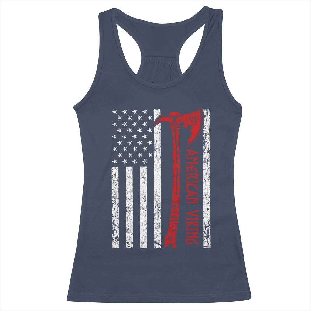 American Viking Racerback Tank Top Norse Mythology Axe USA Flag TS11 Navy Print Your Wear