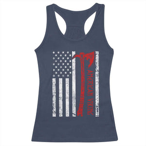 American Viking Racerback Tank Top Norse Mythology Axe USA Flag TS11 Navy Print Your Wear