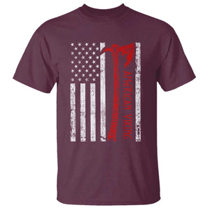 American Viking T Shirt Norse Mythology Axe USA Flag TS11 Maroon Print Your Wear
