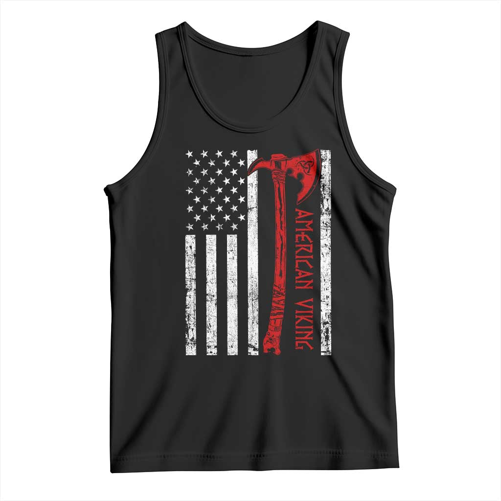 American Viking Tank Top Norse Mythology Axe USA Flag TS11 Black Print Your Wear