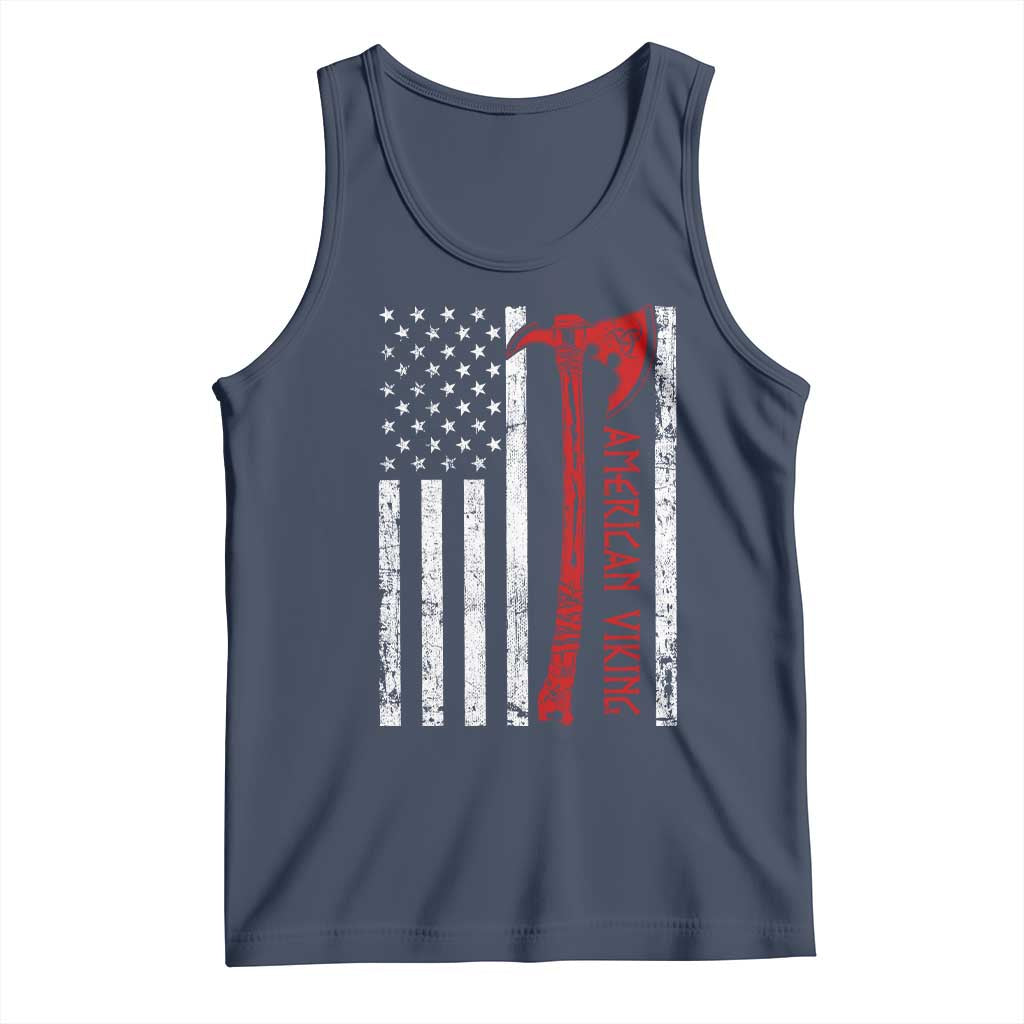 American Viking Tank Top Norse Mythology Axe USA Flag TS11 Navy Print Your Wear
