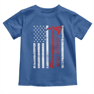 American Viking Toddler T Shirt Norse Mythology Axe USA Flag TS11 Royal Blue Print Your Wear
