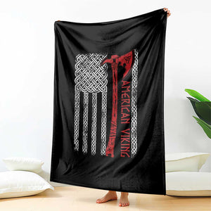 American Viking Throw Blanket Norse Mythology Axe Celtic Knot USA Flag TS11 Print Your Wear