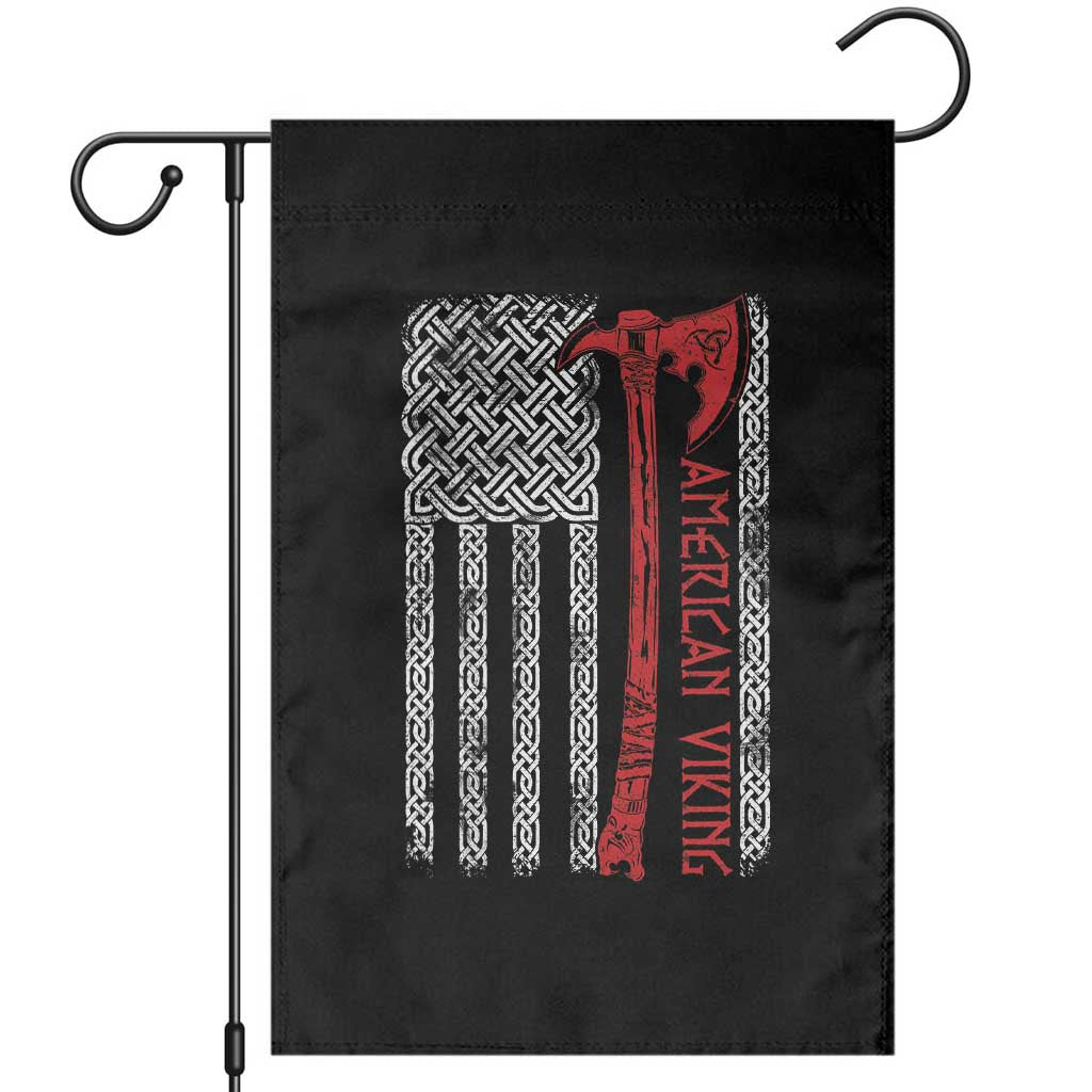 American Viking Garden Flag Norse Mythology Axe Celtic Knot USA Flag TS11 Black Print Your Wear