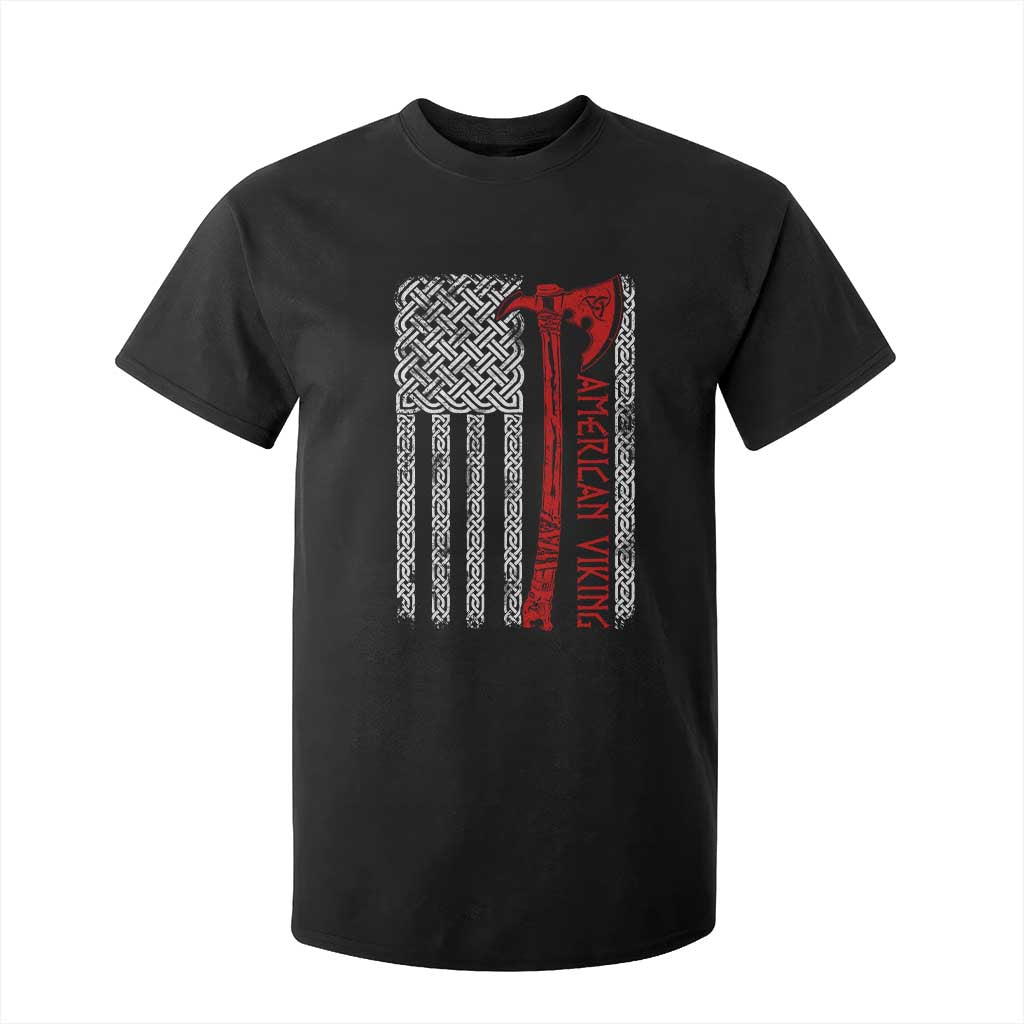 American Viking T Shirt For Kid Norse Mythology Axe Celtic Knot USA Flag TS11 Black Print Your Wear