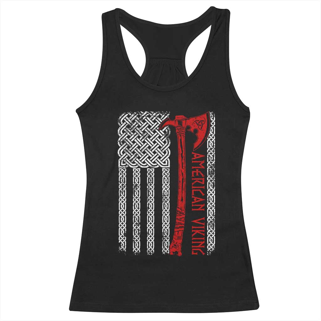 American Viking Racerback Tank Top Norse Mythology Axe Celtic Knot USA Flag TS11 Black Print Your Wear
