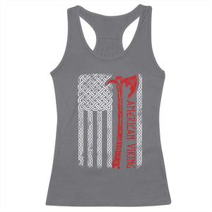 American Viking Racerback Tank Top Norse Mythology Axe Celtic Knot USA Flag TS11 Charcoal Print Your Wear