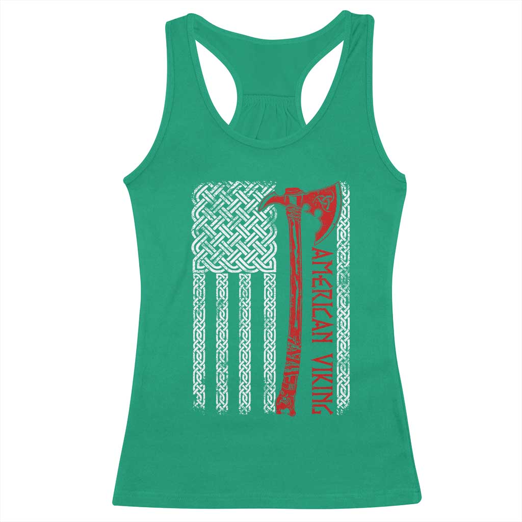 American Viking Racerback Tank Top Norse Mythology Axe Celtic Knot USA Flag TS11 Irish Green Print Your Wear