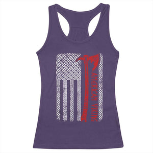 American Viking Racerback Tank Top Norse Mythology Axe Celtic Knot USA Flag TS11 Purple Print Your Wear