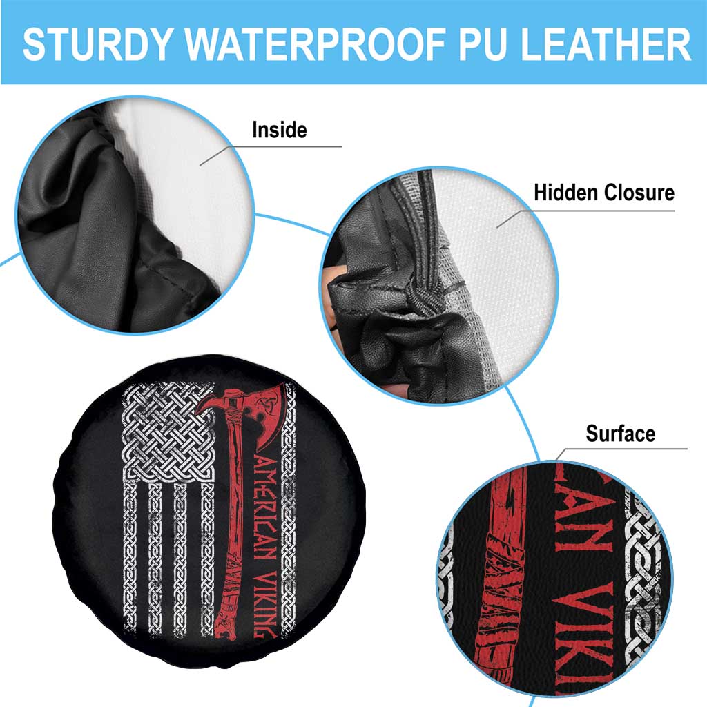 American Viking Spare Tire Cover Norse Mythology Axe Celtic Knot USA Flag TS11 Print Your Wear