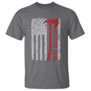 American Viking T Shirt Norse Mythology Axe Celtic Knot USA Flag TS11 Charcoal Print Your Wear
