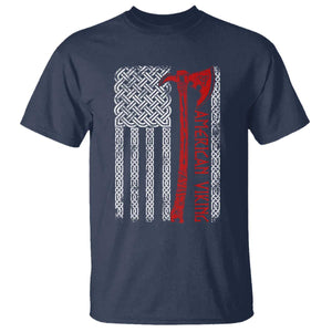 American Viking T Shirt Norse Mythology Axe Celtic Knot USA Flag TS11 Navy Print Your Wear