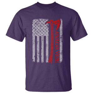 American Viking T Shirt Norse Mythology Axe Celtic Knot USA Flag TS11 Purple Print Your Wear